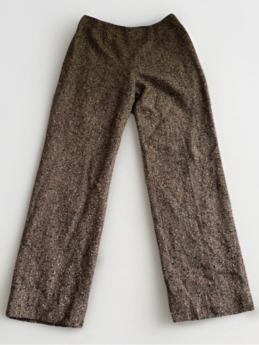 Carlisle Women’s 10 Wool Blend Pants Lined Vintage Brown Speckled Tweed
